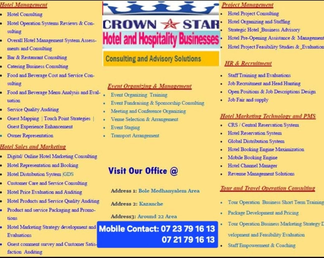 Crown Star Hospitality and Tourism Business Consulting Services Logo
